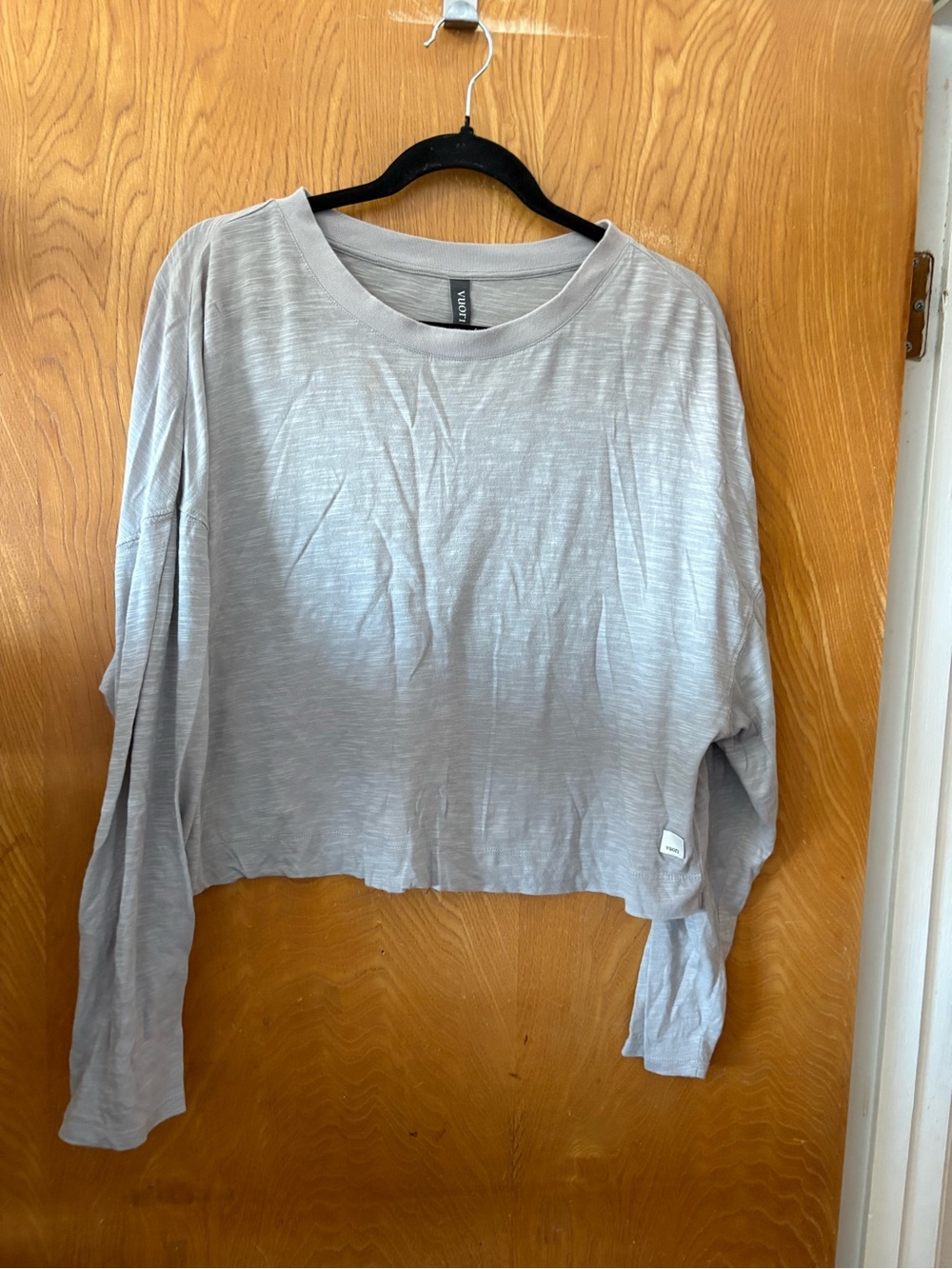 Vuori Light Gray oversized Cropped Long-Sleeve Top S